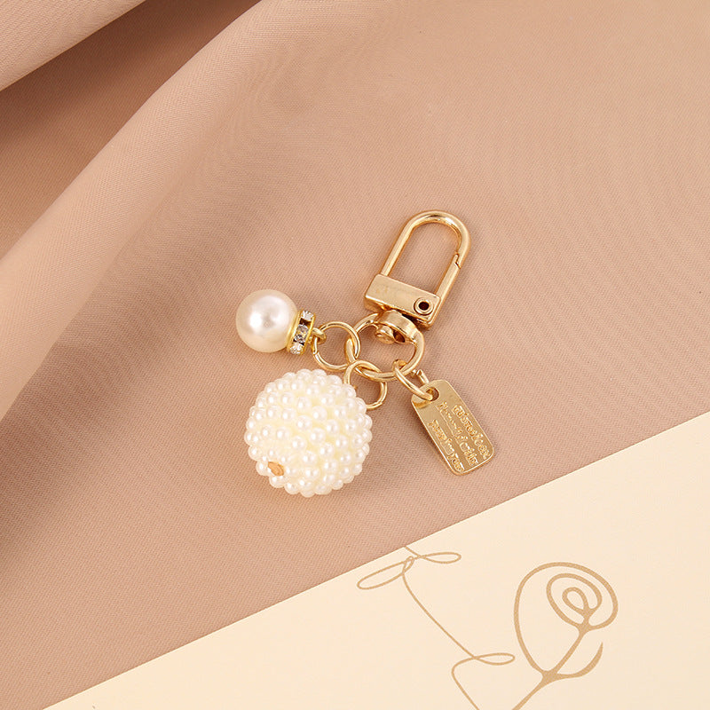 New Pearl Alloy Key Ring Creative Pendants