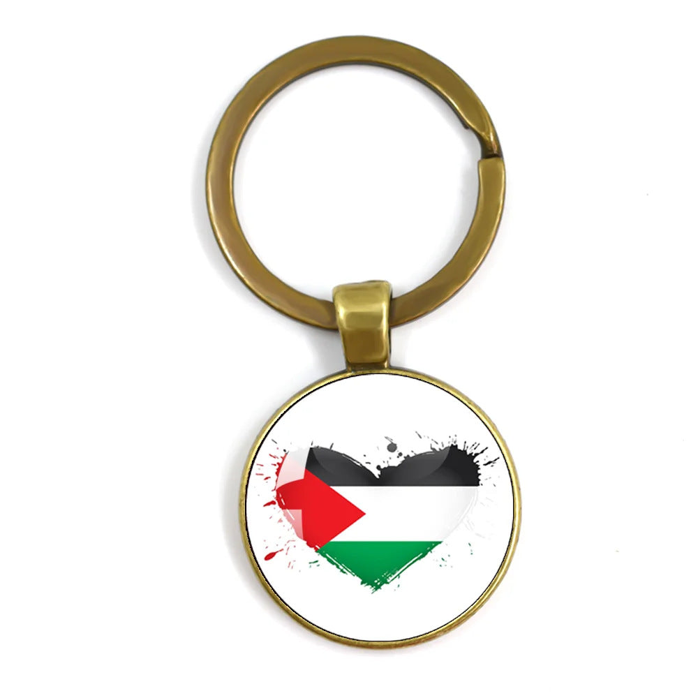 Palestinian Flag Time Stone Pendant