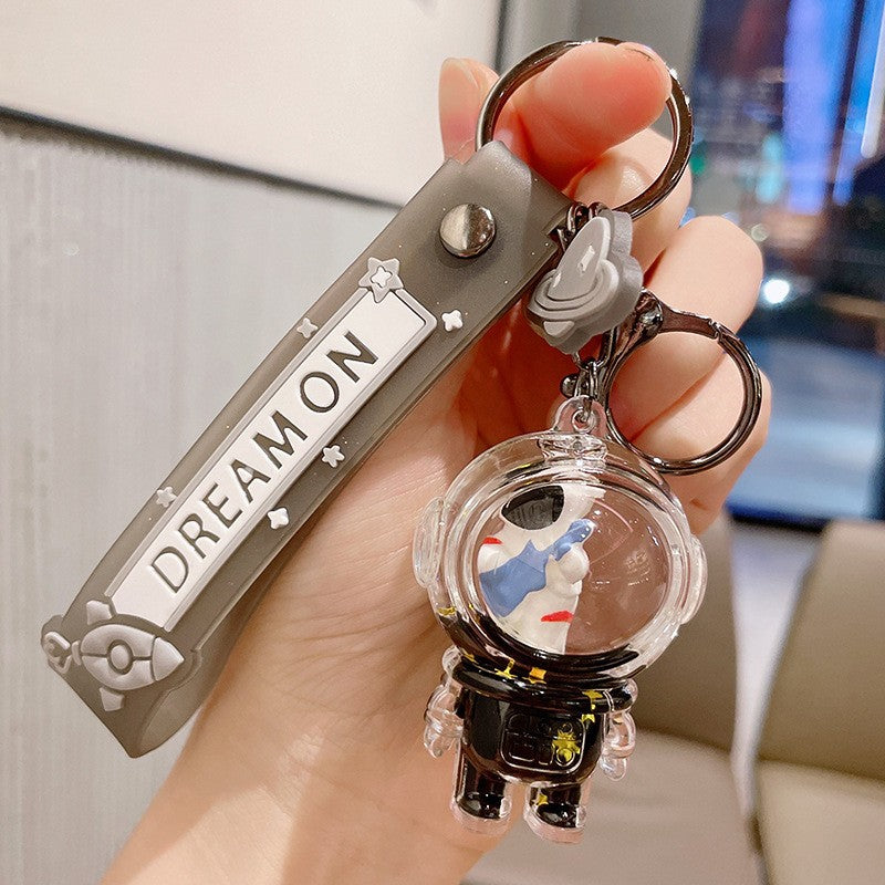 Quicksand Drift Bottle Floating Astronaut Keychain