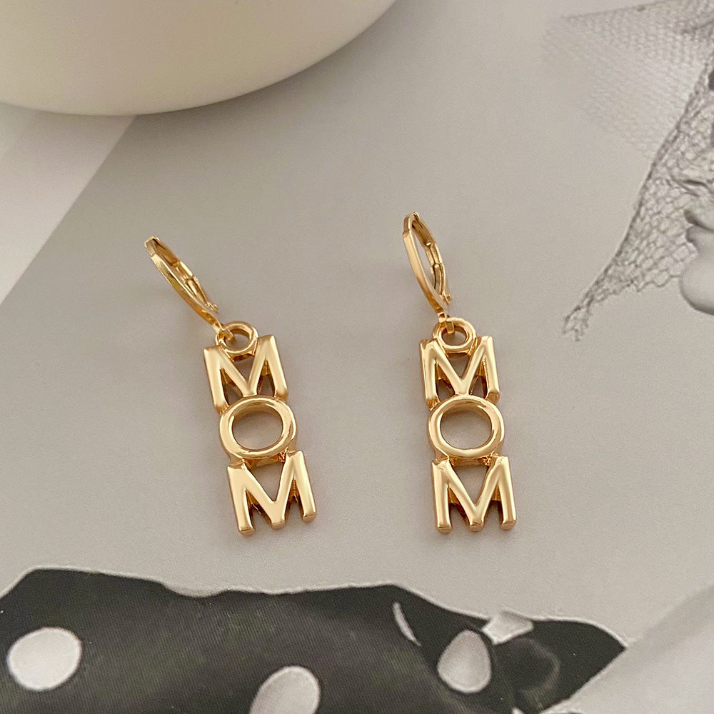 Retro Alphabet Letter Earrings Women