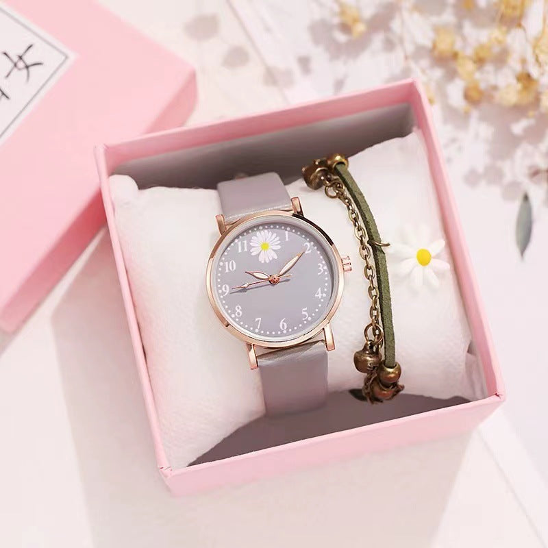 Little Daisy Girl Watch Mori Style Ins College Style Artistic Retro Hong Kong Style Student Women's Watch