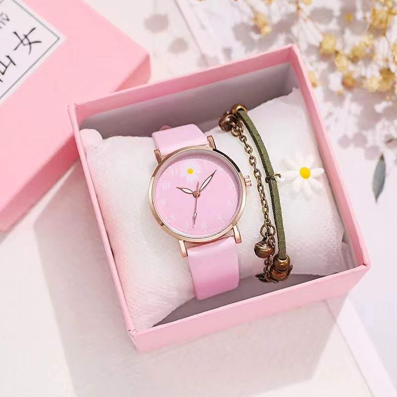 Little Daisy Girl Watch Mori Style Ins College Style Artistic Retro Hong Kong Style Student Women's Watch