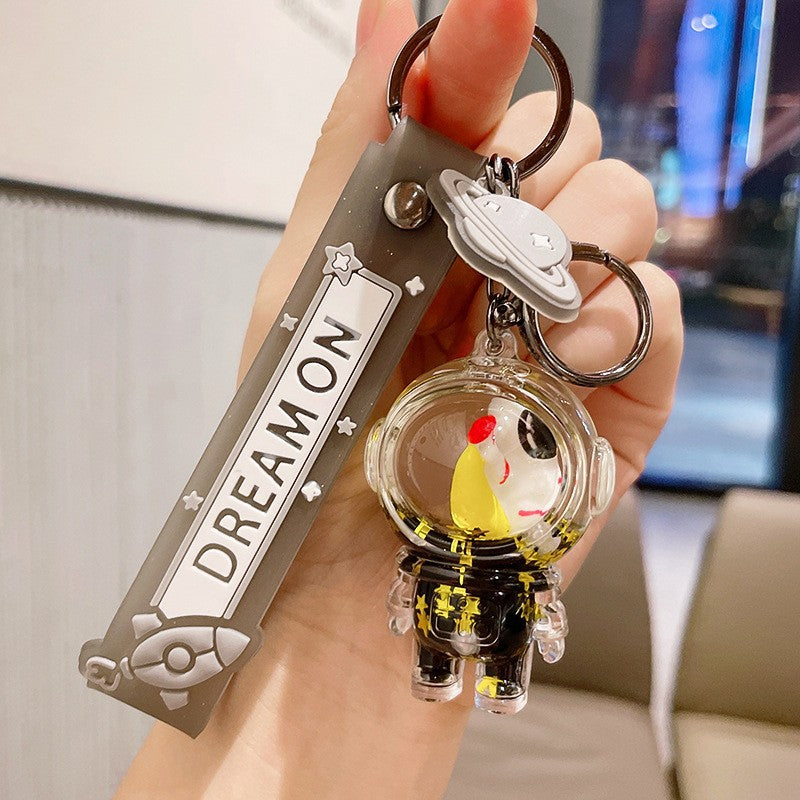 Quicksand Drift Bottle Floating Astronaut Keychain