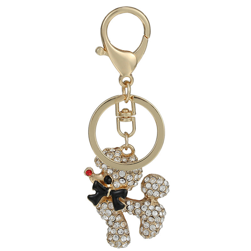 Popular Diamond Rhinestone Dog Keychain