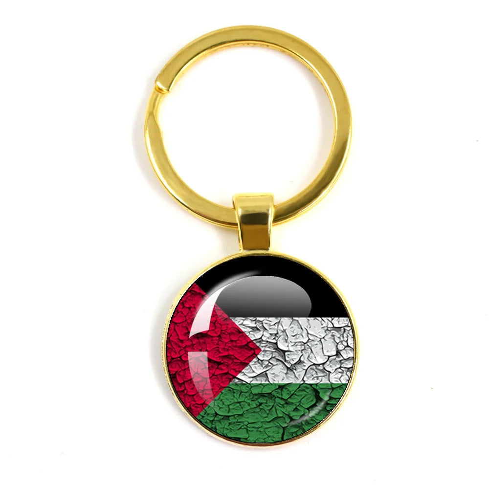 Palestinian Flag Time Stone Pendant