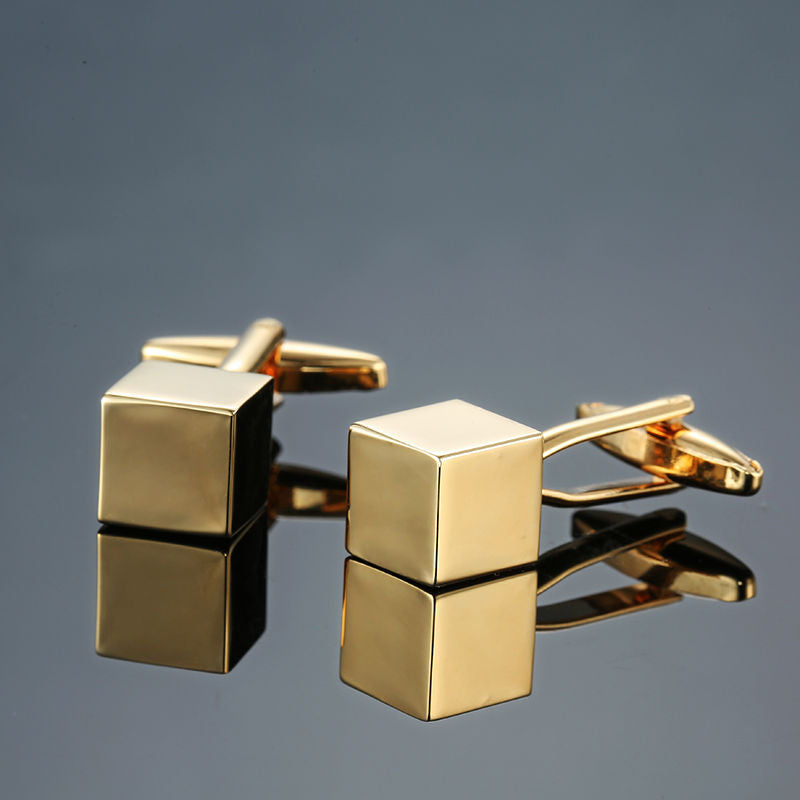 Copper Black And Golden Silver Laser Metal Cufflinks