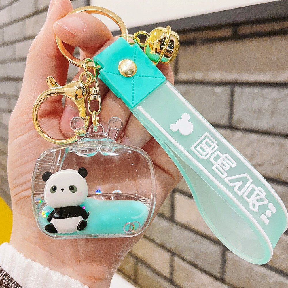 Acrylic Floating Doll Panda Keychain Pendant