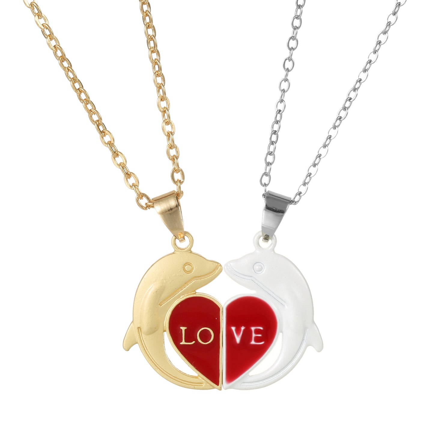 LOVE LOVE LOVE Couple Necklace Magnet Attract Men And Women