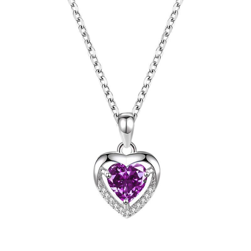 925 Heart-shaped Rhinestones Necklace Luxury Personalized Necklace For Women Jewelry Jewelry Valentine's Day Gift