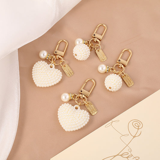 New Pearl Alloy Key Ring Creative Pendants