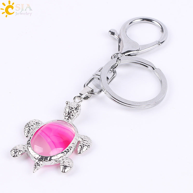 Natural Stone Crystal Key Chain