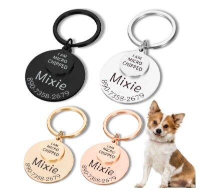 Anti-lost Engraved Pet Tag Collar Tag Pendant Keychain