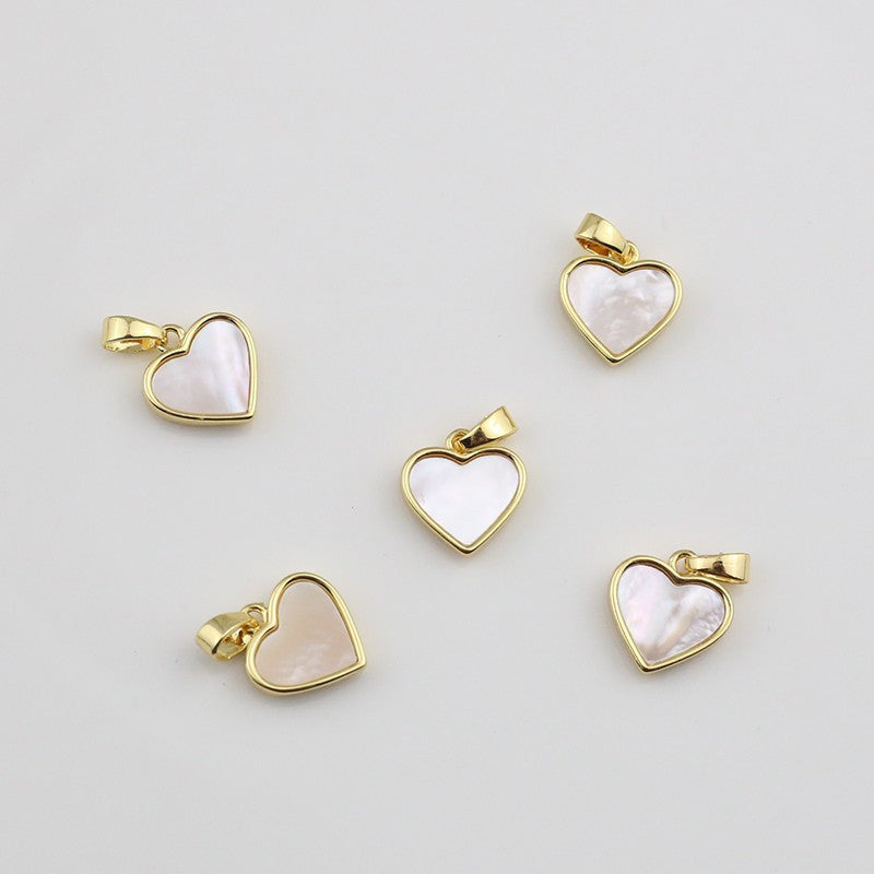 18K Gold-plated Color Retention Brass Plated White Shell Hanging Piece Pendant DIY Ornament Accessories