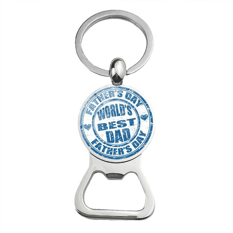 Cute Super Papa Dad Beer Bottle Opener Keychain