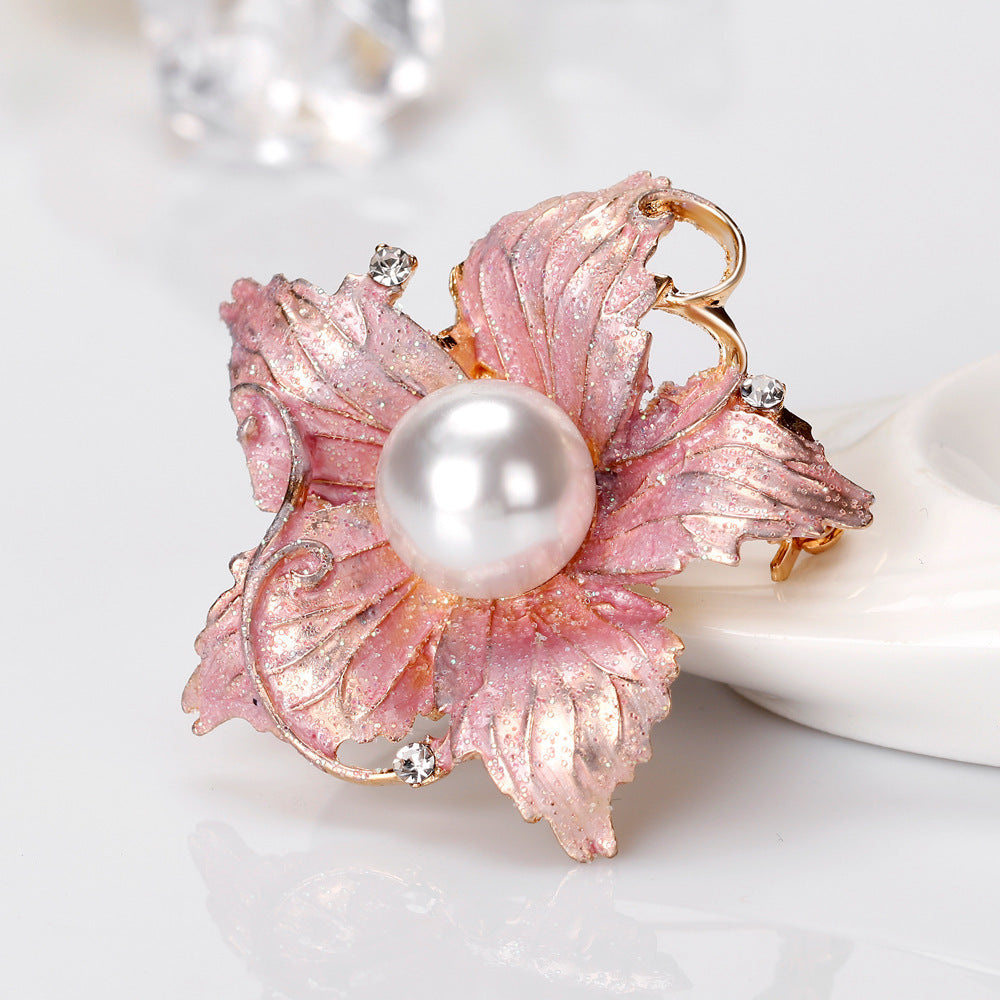 Dreamy Exquisitely Painted Oil Drop Flower Brooch