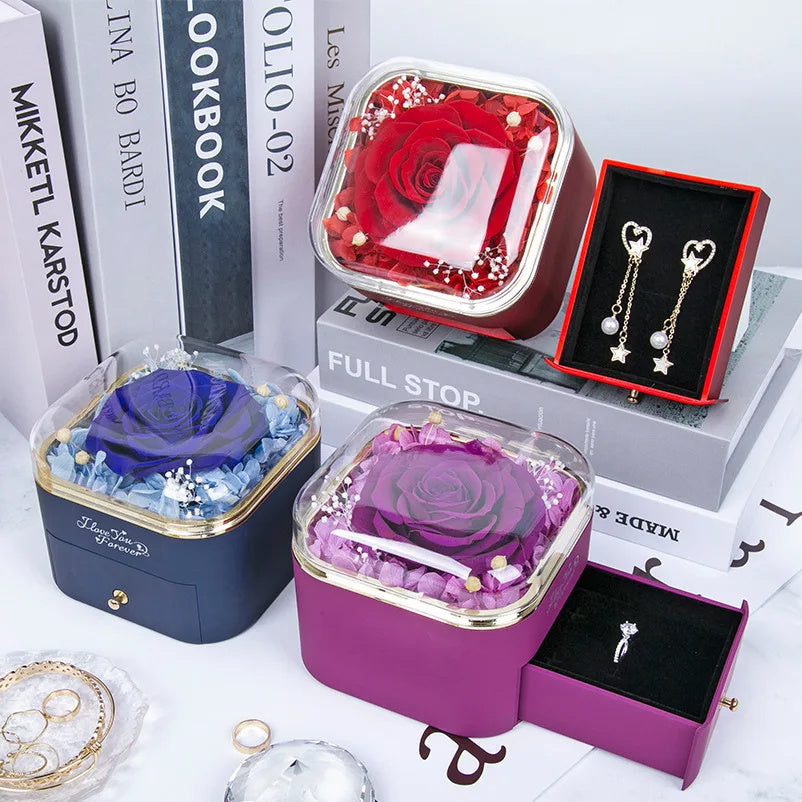 Preserved Rose Drawer Jewelry Gift Box