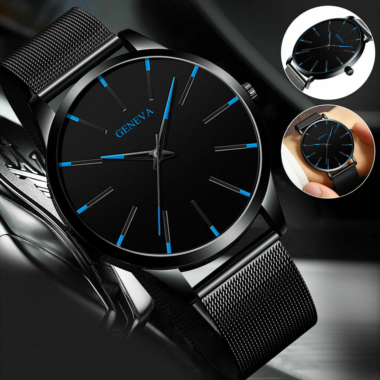 Luxury Men's Quartz Watch Stainless Steel Analog Ultra Thin Waterproof Business