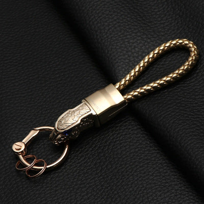 Keychain Keychain Braided Rope Leopard Head Male And Female Couple Pendant