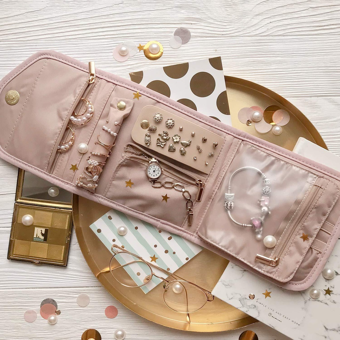 Foldable Makeup & Jewelry Storage Clutch