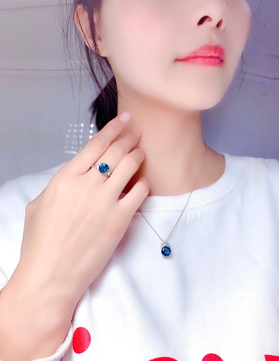 Jewelry Sets For Women London Blue Stones Pendants Necklaces