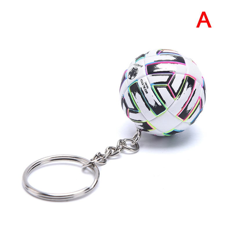 Simulation PU Mini Football Keychain Pendant