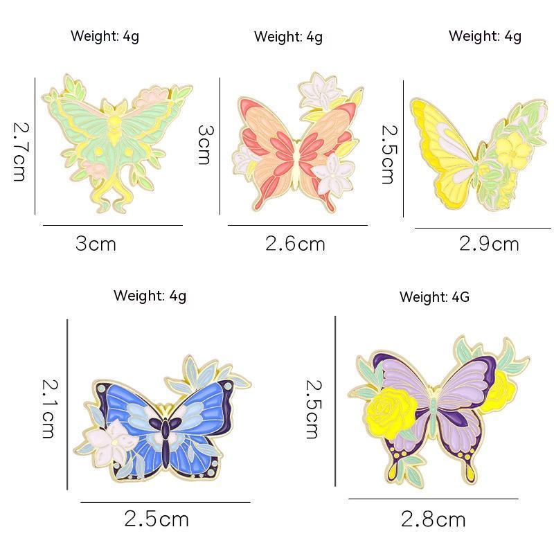 Flower Glaze Lily Colorful Butterfly Brooch