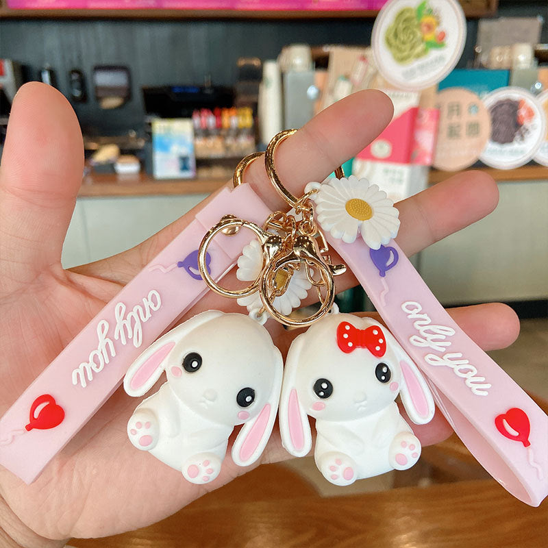 Cute Couple Doll Soft Rubber Keychain