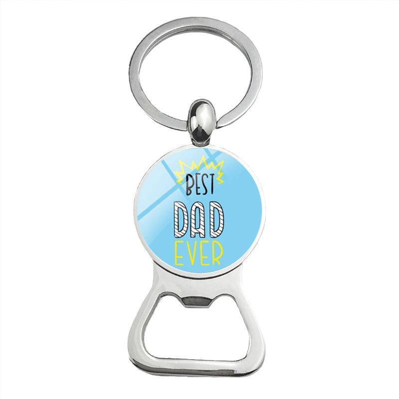 Cute Super Papa Dad Beer Bottle Opener Keychain