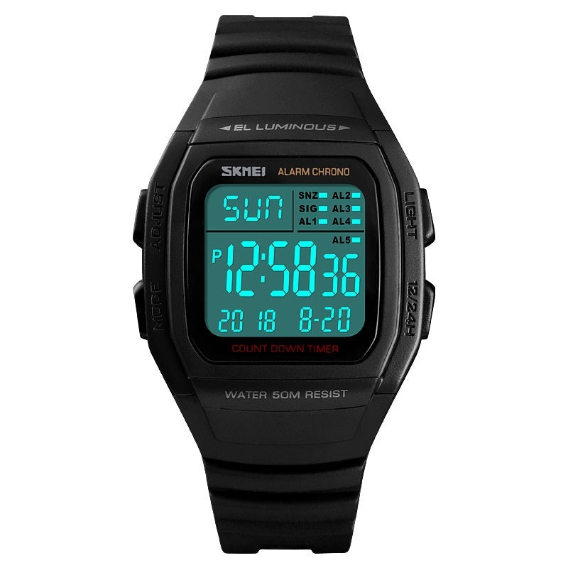 Electronic Watch Square Sports Double Time Multifunctional Watch Factory