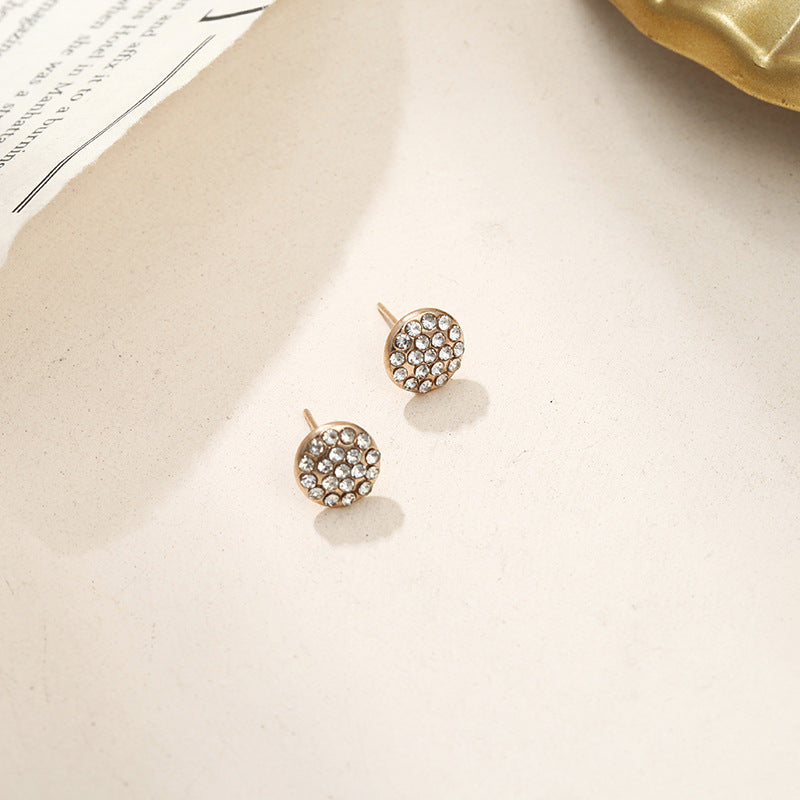 Atmospheric Full Diamond Round Earrings