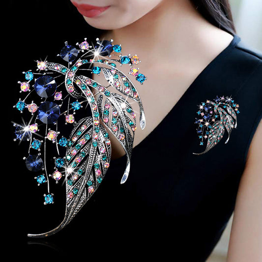 Colorful Hollow Leaf Brooch Sweater Atmospheric Accessories