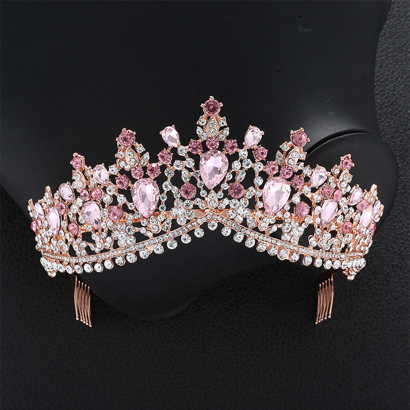 Baroque Bridal Crown Headdress Rhinestone Princess Formal Dress Accessories