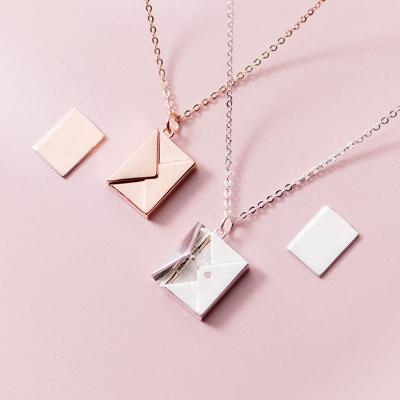 Envelope and Letter Pendant Necklace