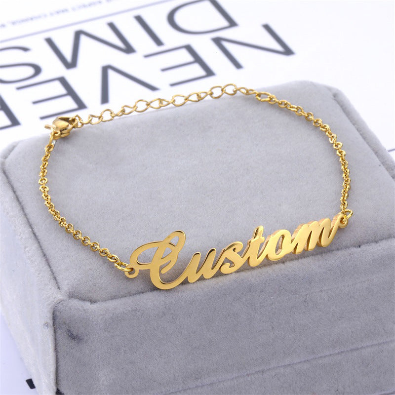 Personalized DIY Custom Name Bracelet Stainless Steel