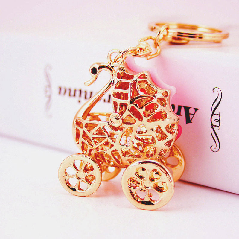 Creative Cute Baby Carriage Shape Keychain