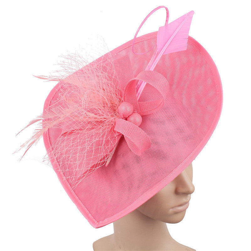 Retro Restaurant Party Headdress Ladies Banquet Hat Feather Hair Accessories