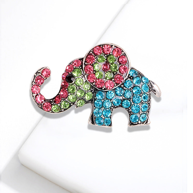 Full Diamond Elephant Brooch Cute Animal