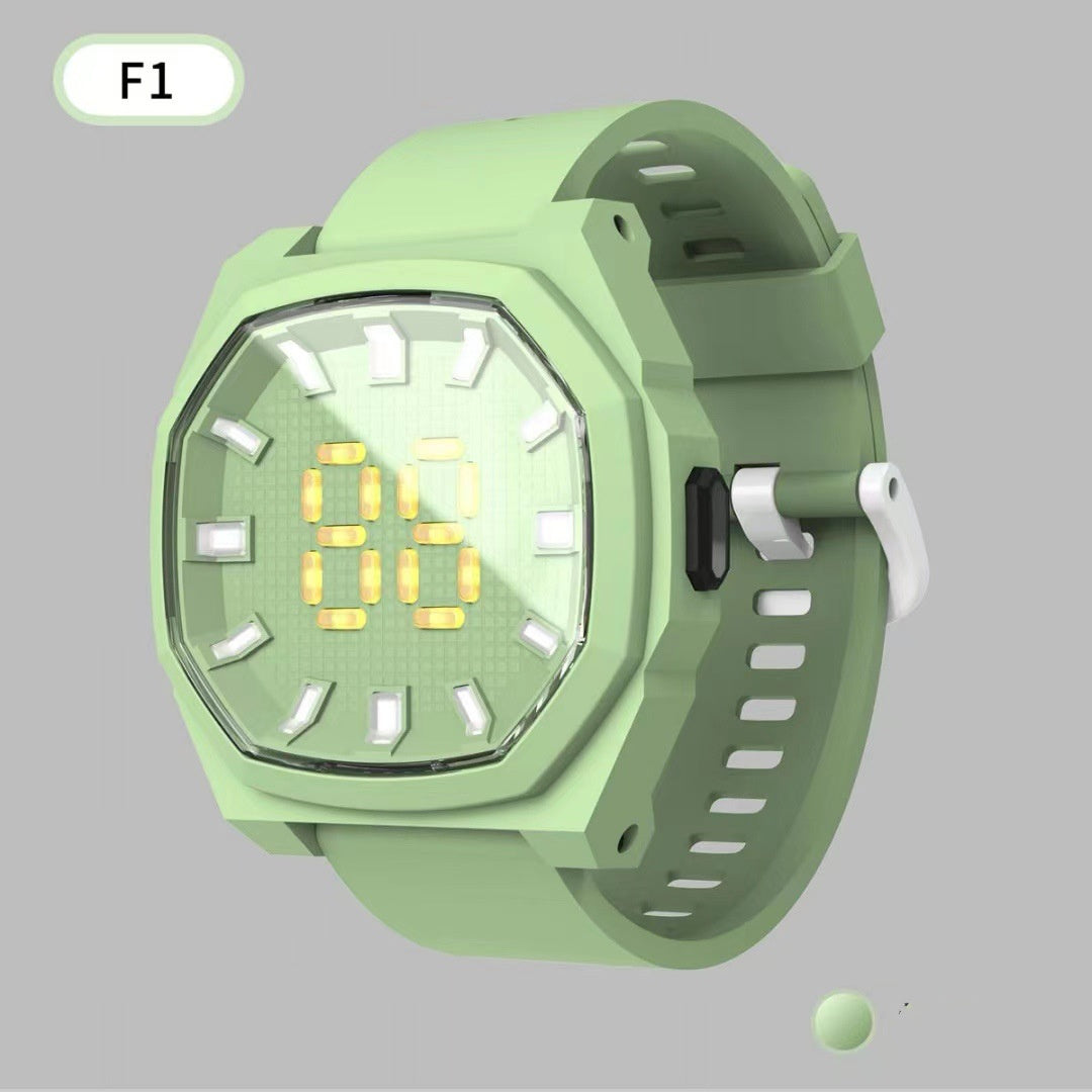 LED Electronic F1 Square 3D Digital Sports Kids Watch