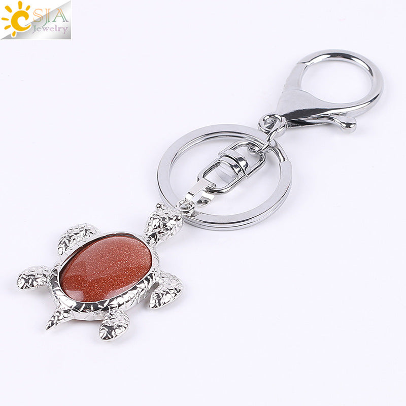 Natural Stone Crystal Key Chain