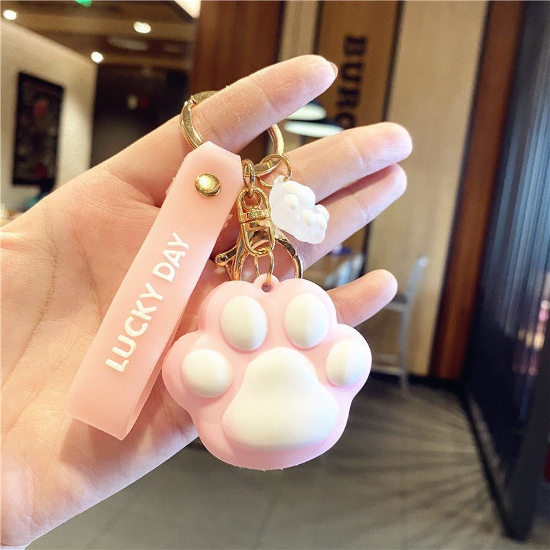 Women's Fashion Creative Cat Paw Keychain