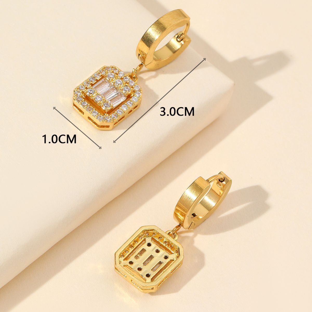 Sugar Cube Titanium Steel Retro Earrings