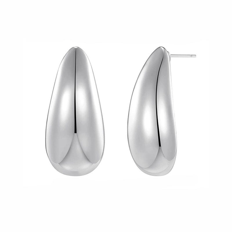 Chic Metal Drop Earrings: Golden & Silver Geometric Designs