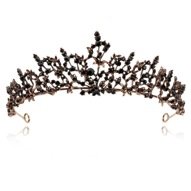 Vintage Bridal Crown Black Atmospheric Baroque Princess