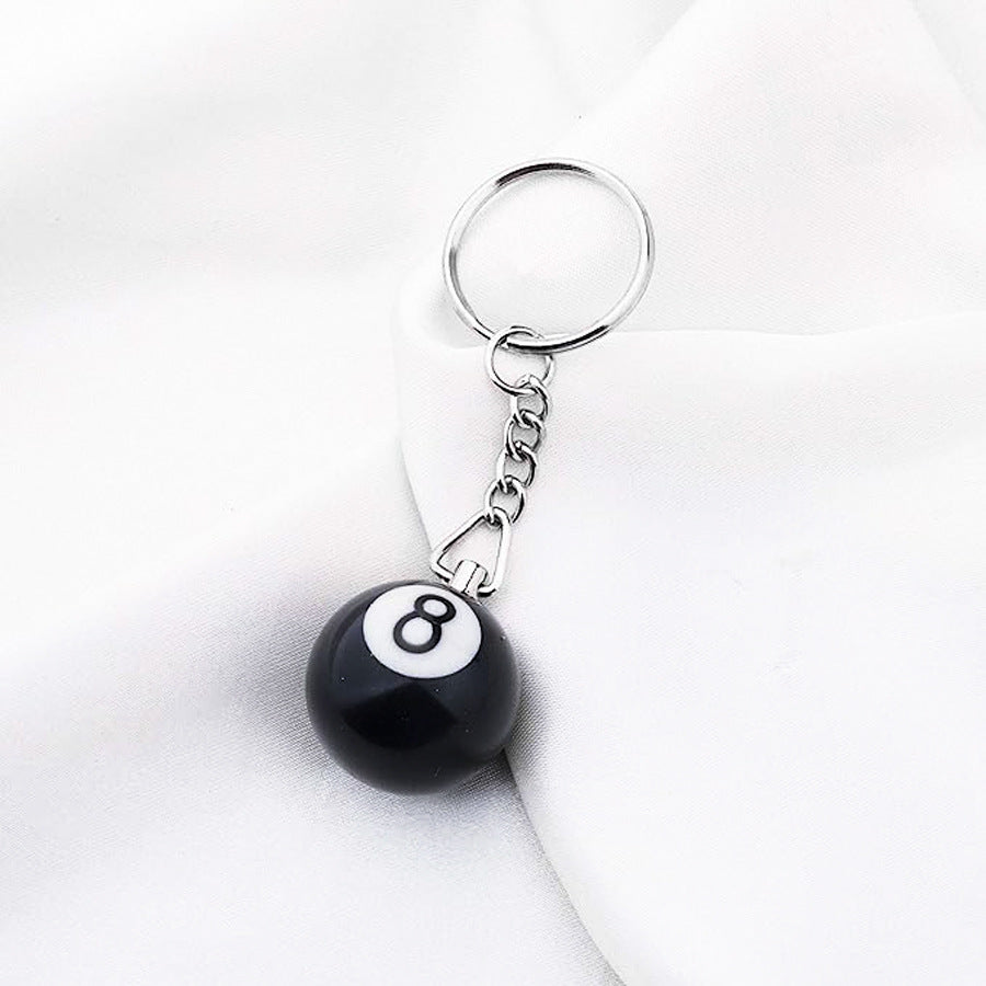 Pure Black No. 8 Billiards Keychain