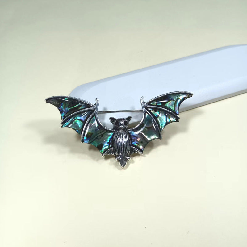 High Grade Shell Cartoon Bat Brooch