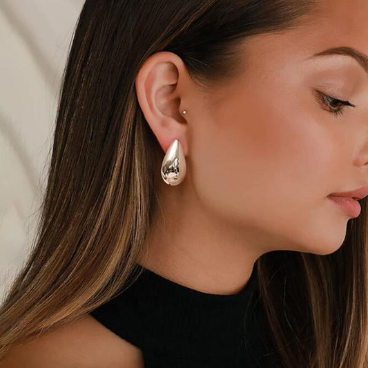 Chic Metal Drop Earrings: Golden & Silver Geometric Designs