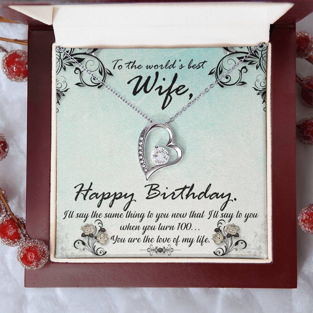 Forever Love Necklace with Message Card : Gifts for Wife - Happy Birthday I'll Say the Same Thing to You - For Birthday