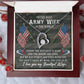 Forever Love Necklace with Message Card : Gifts for Wife - To the Best Army Wife in the World. I Know the Distance is Hard - For Anniversary, Birthday