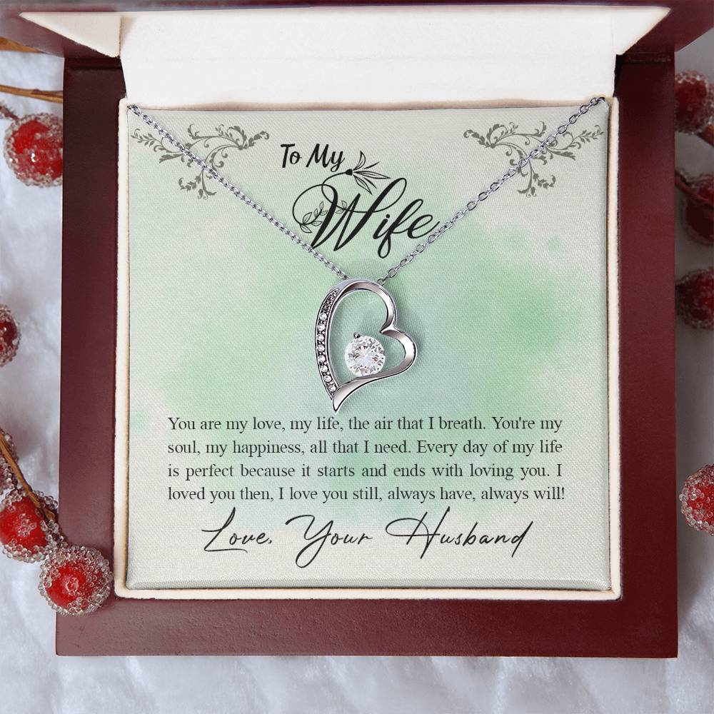 Forever Love Necklace with Message Card : Gifts for Wife - Your are My Love, My Life, the Aire that I Breath - For Anniversary, Birthday