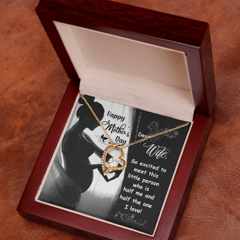 Forever Love Necklace with Message Card : Gifts for Wife - Happy Mothers Day Dear Wife so Excited to Meet  - For Mothers Day